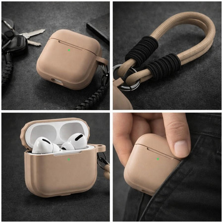 Silikonové pouzdro pro AirPods Pro 2, Sand Beige