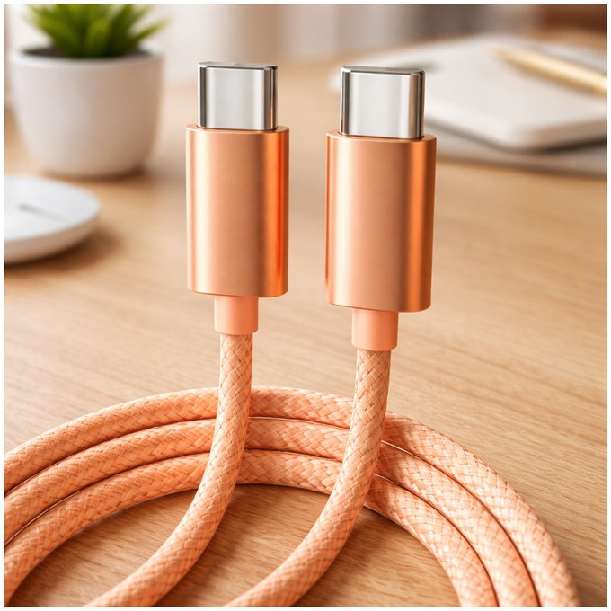 Kabel USB-C / USB-C s rychlým nabíjením, PD 60W, 2 m, oranžový