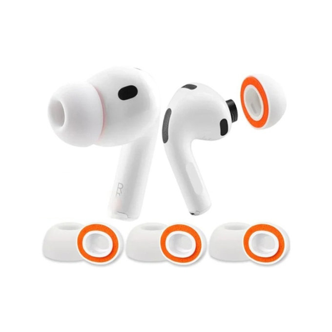 Náhradní silikonové špunty do uší pro AirPods Pro 3, paměťová pěna, sada (L, M, S), bílé