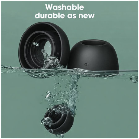 Náhradní silikonové špunty do uší pro Apple AirPods Pro a Pro 2, sada (L, M, S, XS), černé