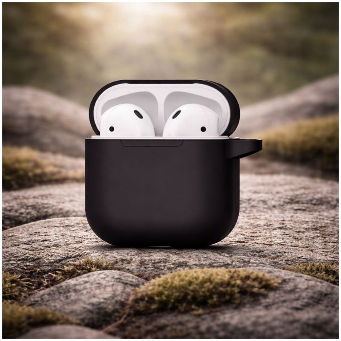 Silikonové pouzdro pro AirPods 1 a 2, černé