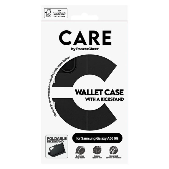 Pouzdro Wallet Kickstand pro Samsung Galaxy A56 5G, Černá, PanzerGlass