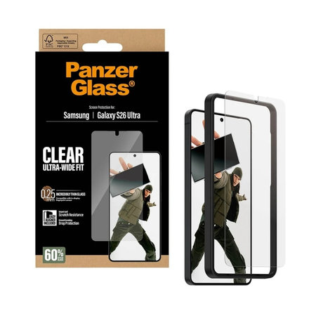 PanzerGlass - Tvrzené sklo UWF s aplikátorem pro Samsung Galaxy S26 Ultra, čiré