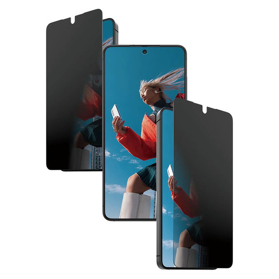 Tvrzené sklo UWF 2-Way Privacy s Fastfit In-A-Box pro Samsung Galaxy S26, Čirá, PanzerGlass