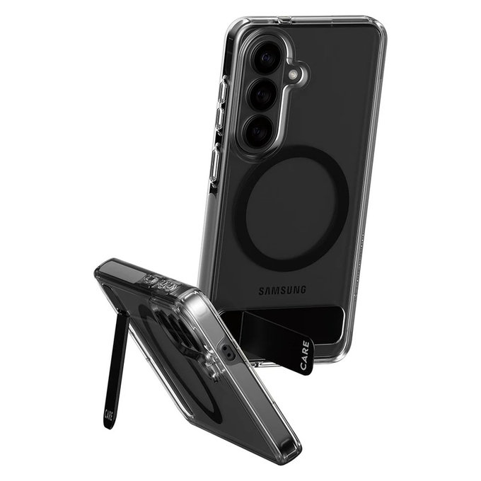 Pouzdro Kickstand s černým QI pro Samsung Galaxy S26, Transparentní, PanzerGlass