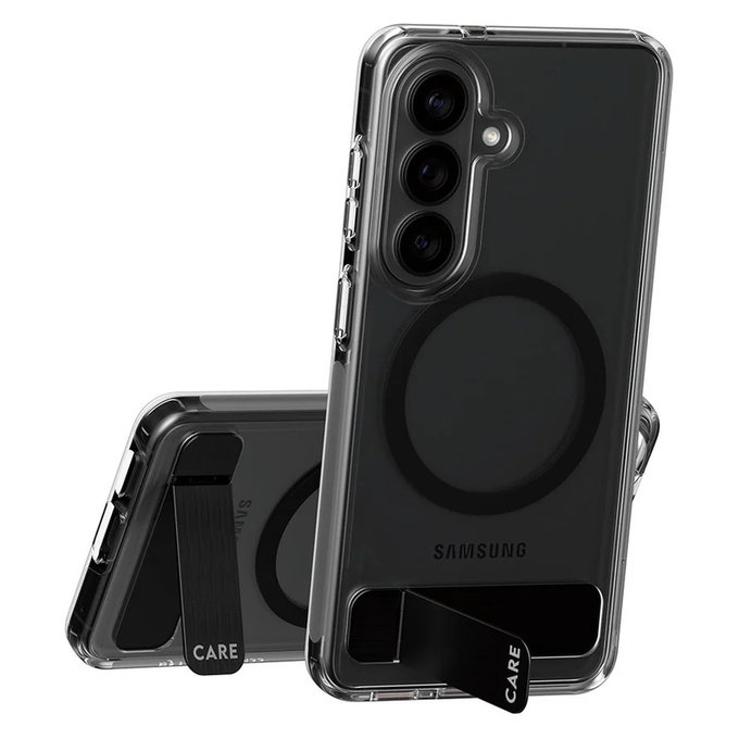 Pouzdro Kickstand s černým QI pro Samsung Galaxy S26, Transparentní, PanzerGlass