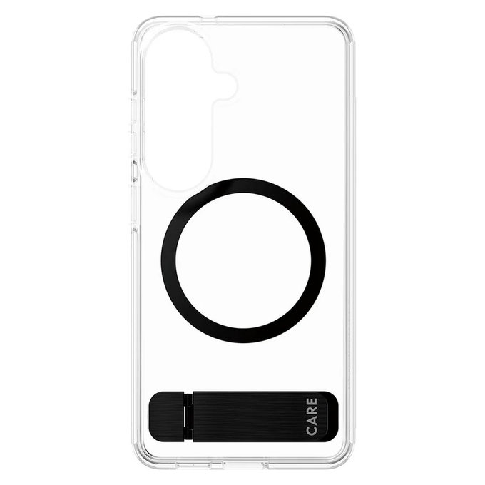 Pouzdro Kickstand s černým QI pro Samsung Galaxy S26, Transparentní, PanzerGlass