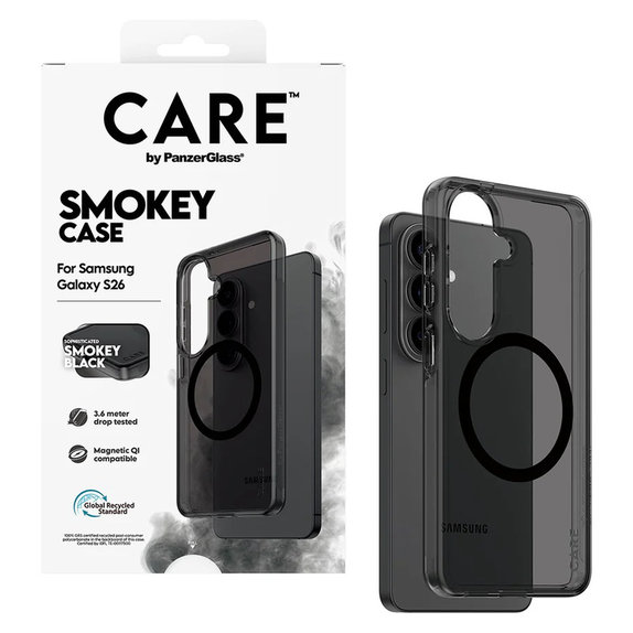 Pouzdro Smokey s černým QI pro Samsung Galaxy S26, Černá, PanzerGlass