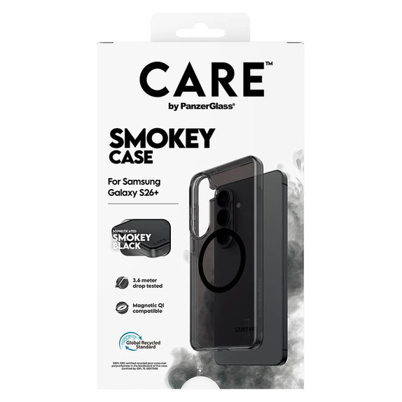 Pouzdro Smokey s černým QI pro Samsung Galaxy S26+, Černá, PanzerGlass