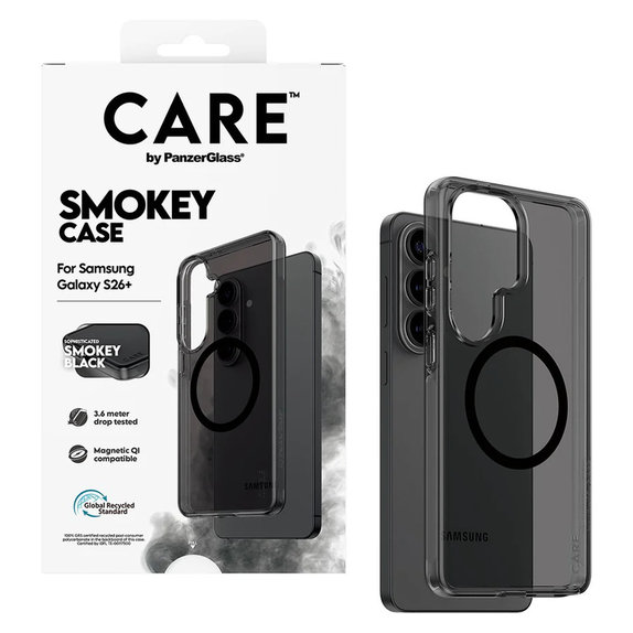 Pouzdro Smokey s černým QI pro Samsung Galaxy S26+, Černá, PanzerGlass