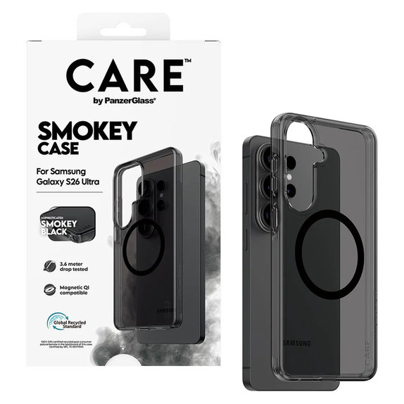 Pouzdro Smokey s černým QI pro Samsung Galaxy S26 Ultra, Černá, PanzerGlass