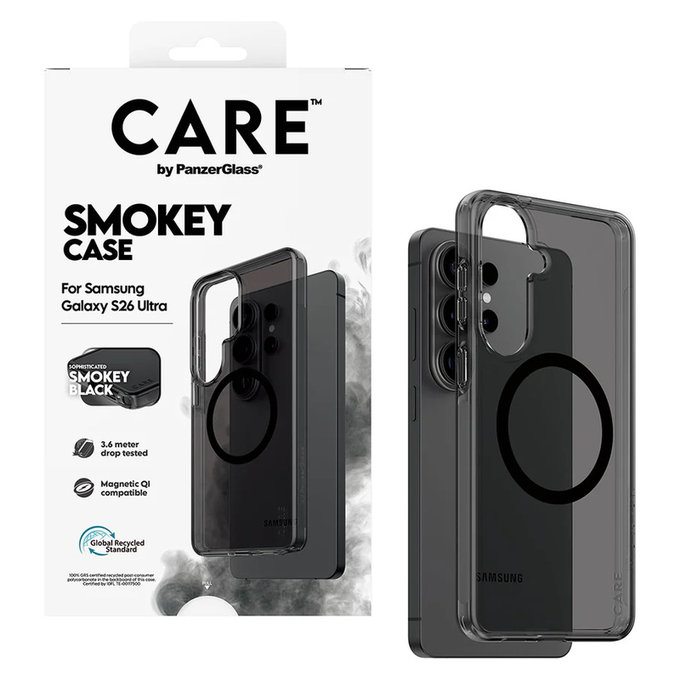 Pouzdro Smokey s černým QI pro Samsung Galaxy S26 Ultra, Černá, PanzerGlass