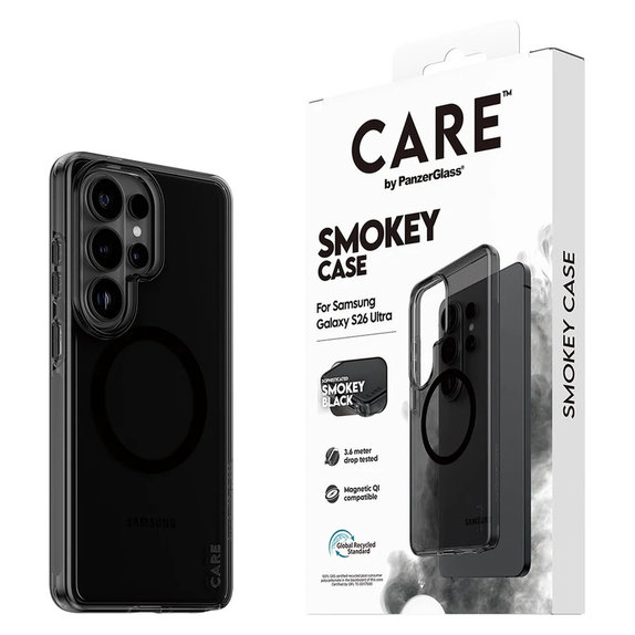 Pouzdro Smokey s černým QI pro Samsung Galaxy S26 Ultra, Černá, PanzerGlass