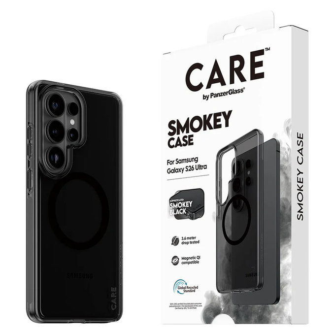 Pouzdro Smokey s černým QI pro Samsung Galaxy S26 Ultra, Černá, PanzerGlass
