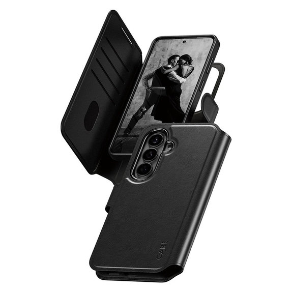 Pouzdro Tango Wallet Two-In-One s QI pro Samsung Galaxy S26, Černá, PanzerGlass
