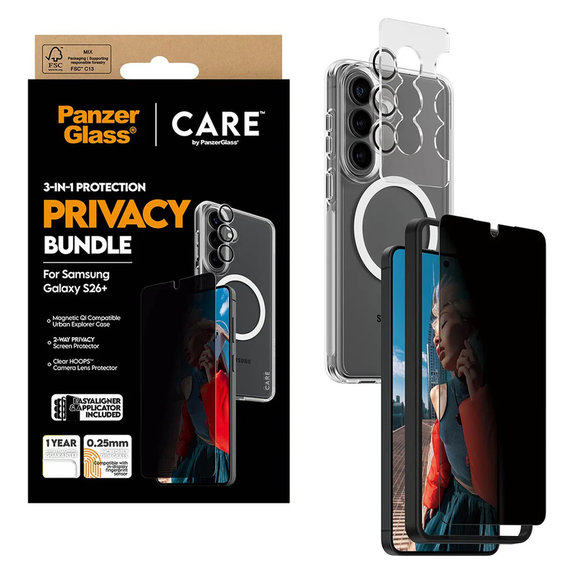 Bundle Privacy 3v1 pro Samsung Galaxy S26+, PanzerGlass