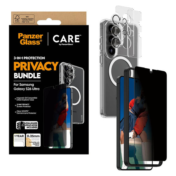 Bundle Privacy 3v1 pro Samsung Galaxy S26 Ultra, PanzerGlass