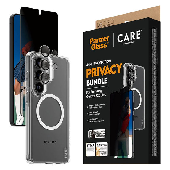 Bundle Privacy 3v1 pro Samsung Galaxy S26 Ultra, PanzerGlass