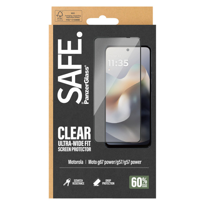 Tvrzené sklo UWF pro Motorola Moto G57 Power 5G, Černá, SAFE by PanzerGlass
