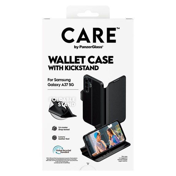 Pouzdro Wallet Kickstand pro Samsung Galaxy A37, Černá, PanzerGlass
