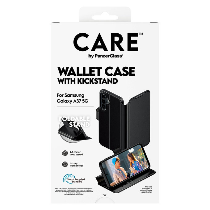 Pouzdro Wallet Kickstand pro Samsung Galaxy A37, Černá, PanzerGlass