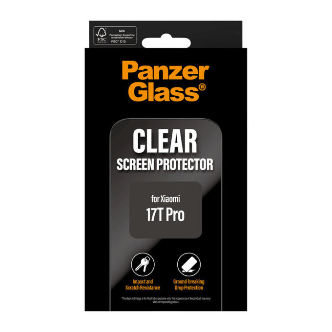 Tvrzené sklo UWF pro Xiaomi 17T Pro, Černá, PanzerGlass