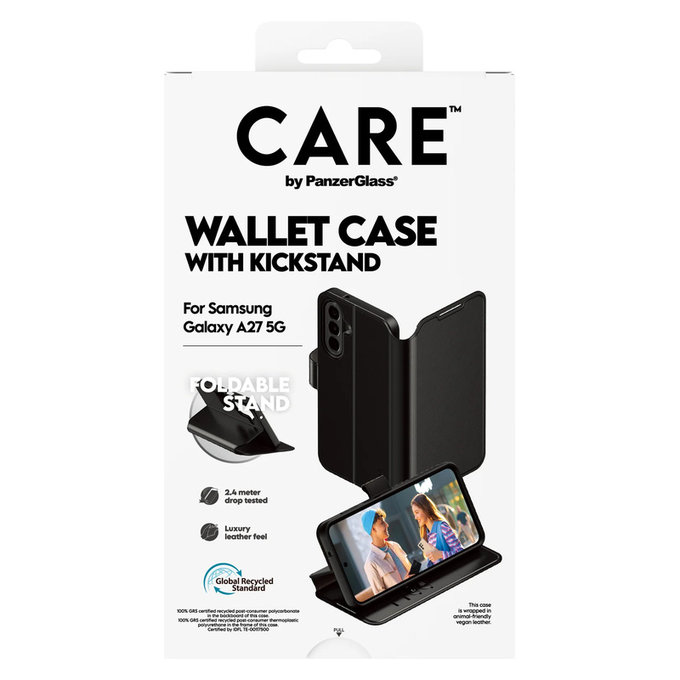 Pouzdro Wallet Kickstand pro Samsung Galaxy A27, Černá, PanzerGlass