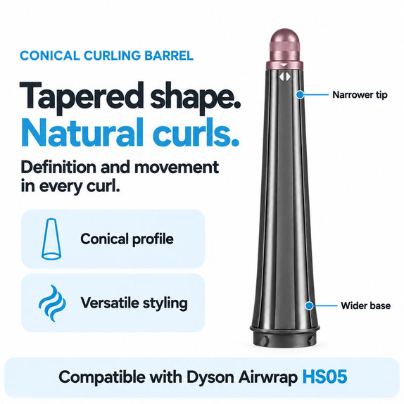 Kónický kulmovací nástavec pro Dyson Airwrap HS05, Ceramic Pink / Rose Gold
