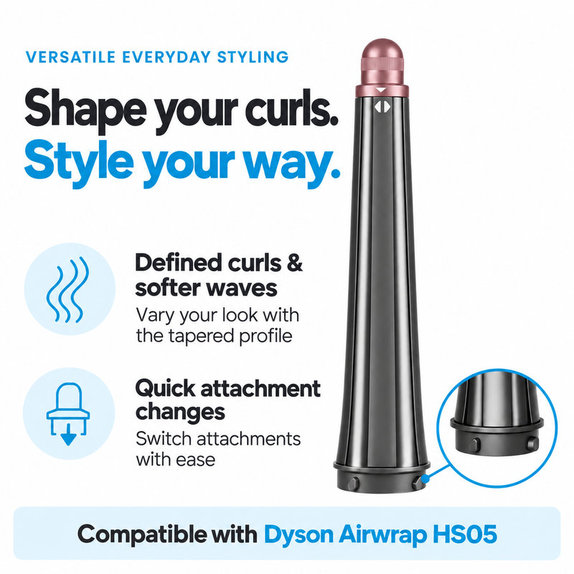 Kónický kulmovací nástavec pro Dyson Airwrap HS05, Ceramic Pink / Rose Gold