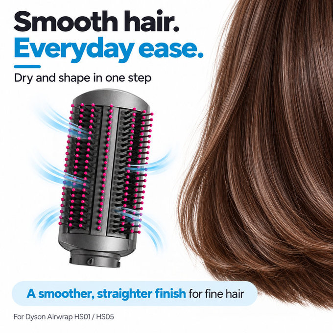 Jemný vyhlazovací kartáč pro Dyson Airwrap HS01, HS05, Iron / Fuchsia