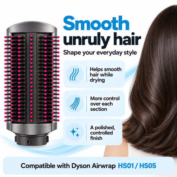 Pevný vyhlazovací kartáč pro Dyson Airwrap HS01, HS05, Iron / Fuchsia