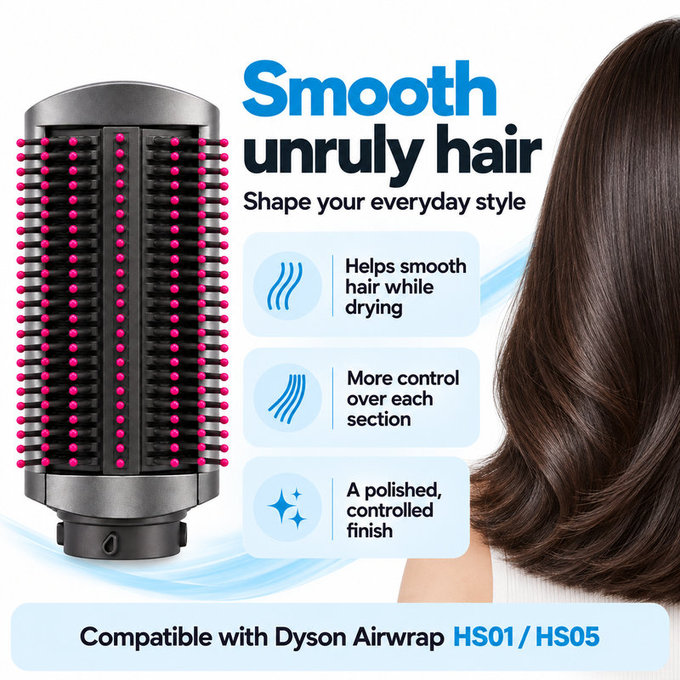 Pevný vyhlazovací kartáč pro Dyson Airwrap HS01, HS05, Iron / Fuchsia