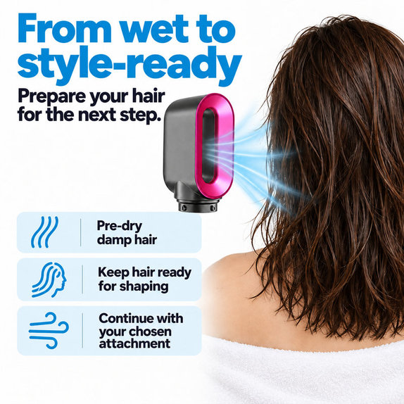 Nástavec pro rychlé vysoušení pro Dyson Airwrap HS01, HS05, Iron / Fuchsia