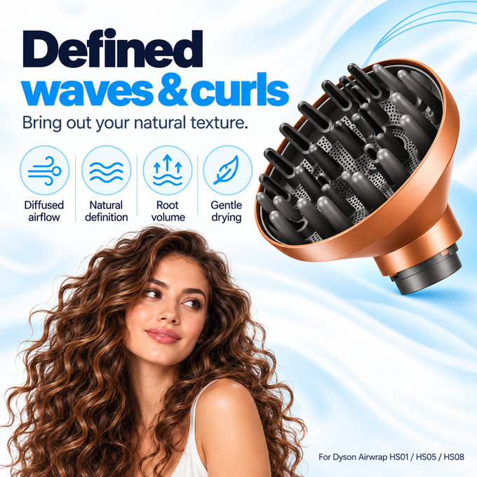 Difuzér Wave + Curl pro Dyson Airwrap HS01, HS05, HS08, Copper