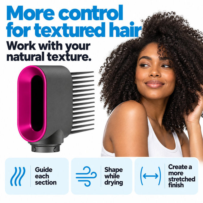 Hřeben se širokými zuby pro Dyson Airwrap HS01, HS05, Iron / Fuchsia