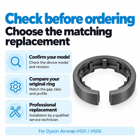 Pojistný kroužek nástavce pro Dyson Airwrap HS01, HS05
