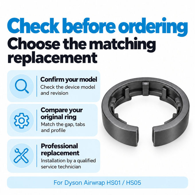 Pojistný kroužek nástavce pro Dyson Airwrap HS01, HS05