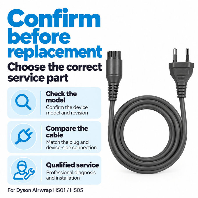 Napájecí kabel pro Dyson Airwrap HS01, HS05