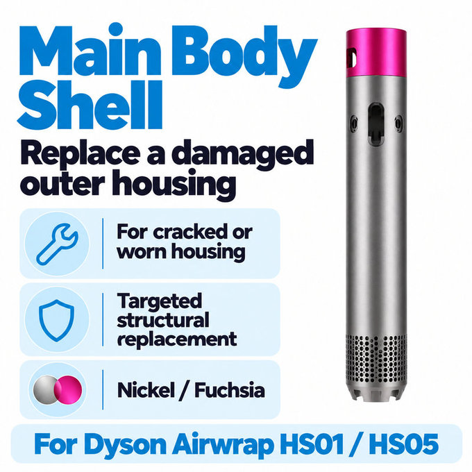 Kryt hlavního těla pro Dyson Airwrap HS01, HS05, Nickel / Fuchsia