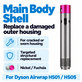 Kryt hlavního těla pro Dyson Airwrap HS01, HS05, Nickel / Fuchsia
