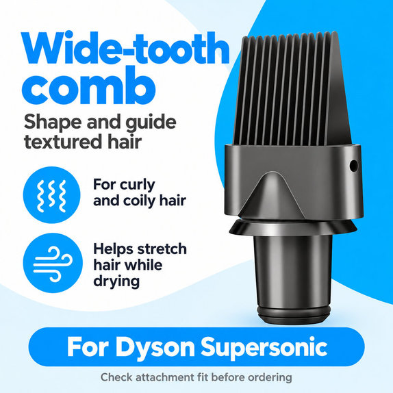 Hřeben se širokými zuby pro Dyson Supersonic HD01, HD03, HD07, HD15, HD16