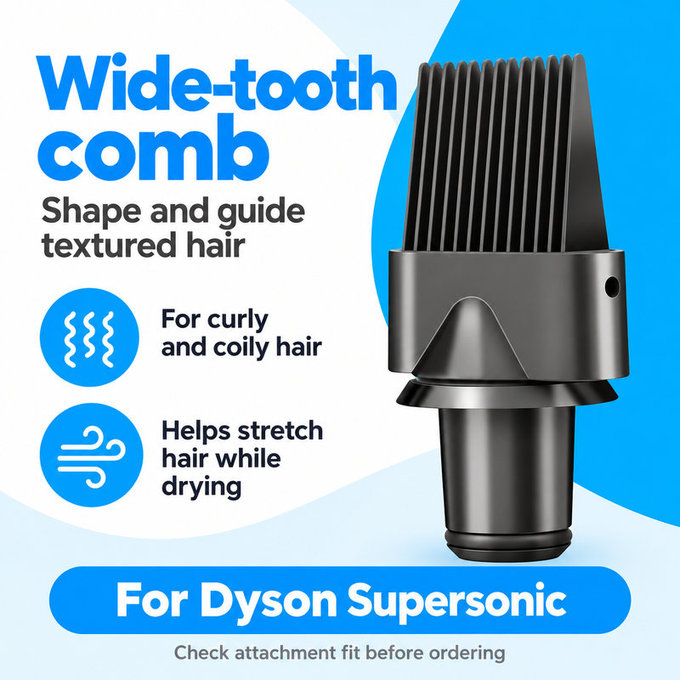 Hřeben se širokými zuby pro Dyson Supersonic HD01, HD03, HD07, HD15, HD16