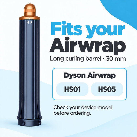 Dlouhý kulmovací nástavec pro Dyson Airwrap HS01, HS05, 30 mm, Prussian Blue / Rich Copper