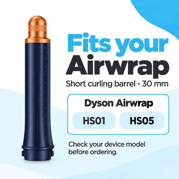 Krátký kulmovací nástavec pro Dyson Airwrap HS01, HS05, 30 mm, Prussian Blue / Rich Copper