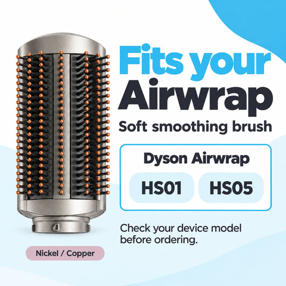 Jemný vyhlazovací kartáč pro Dyson Airwrap HS01, HS05, Nickel / Copper