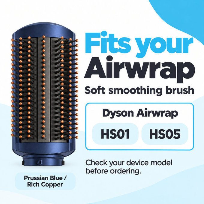 Jemný vyhlazovací kartáč pro Dyson Airwrap HS01, HS05, Prussian Blue / Rich Copper