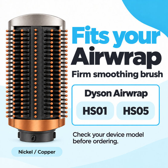 Pevný vyhlazovací kartáč pro Dyson Airwrap HS01, HS05, Nickel / Copper