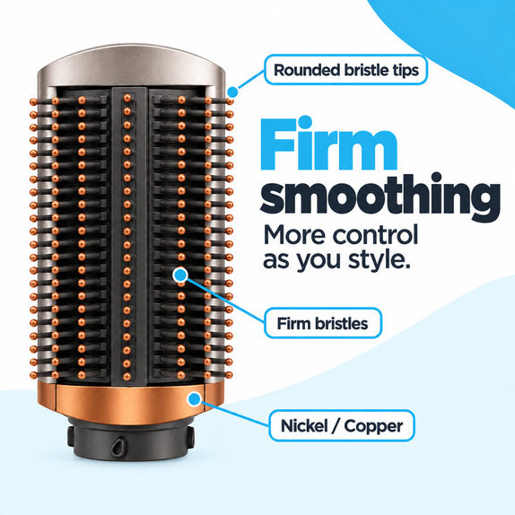 Pevný vyhlazovací kartáč pro Dyson Airwrap HS01, HS05, Nickel / Copper