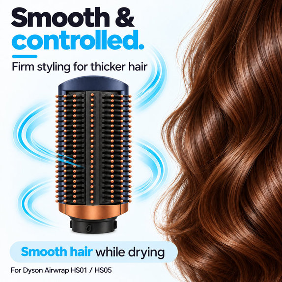 Pevný vyhlazovací kartáč pro Dyson Airwrap HS01, HS05, Prussian Blue / Rich Copper