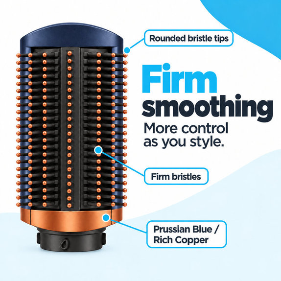 Pevný vyhlazovací kartáč pro Dyson Airwrap HS01, HS05, Prussian Blue / Rich Copper